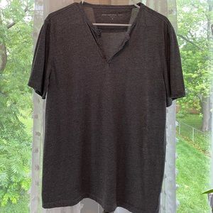 John Varvatos Casual Henley T-Shirt/ Dark Grey